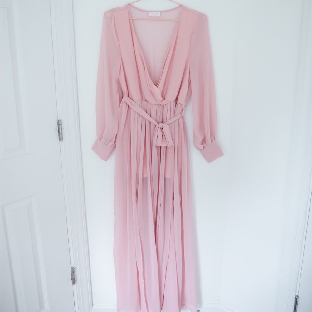 Pink Lily - My Dearest Darling Blush Maxi Dress